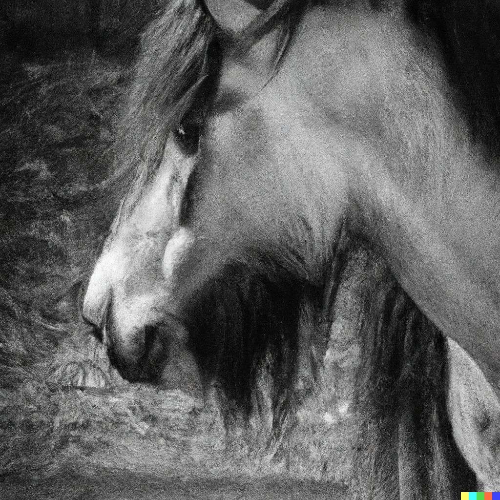 a horse, photograph taken by Peter Lindbergh
